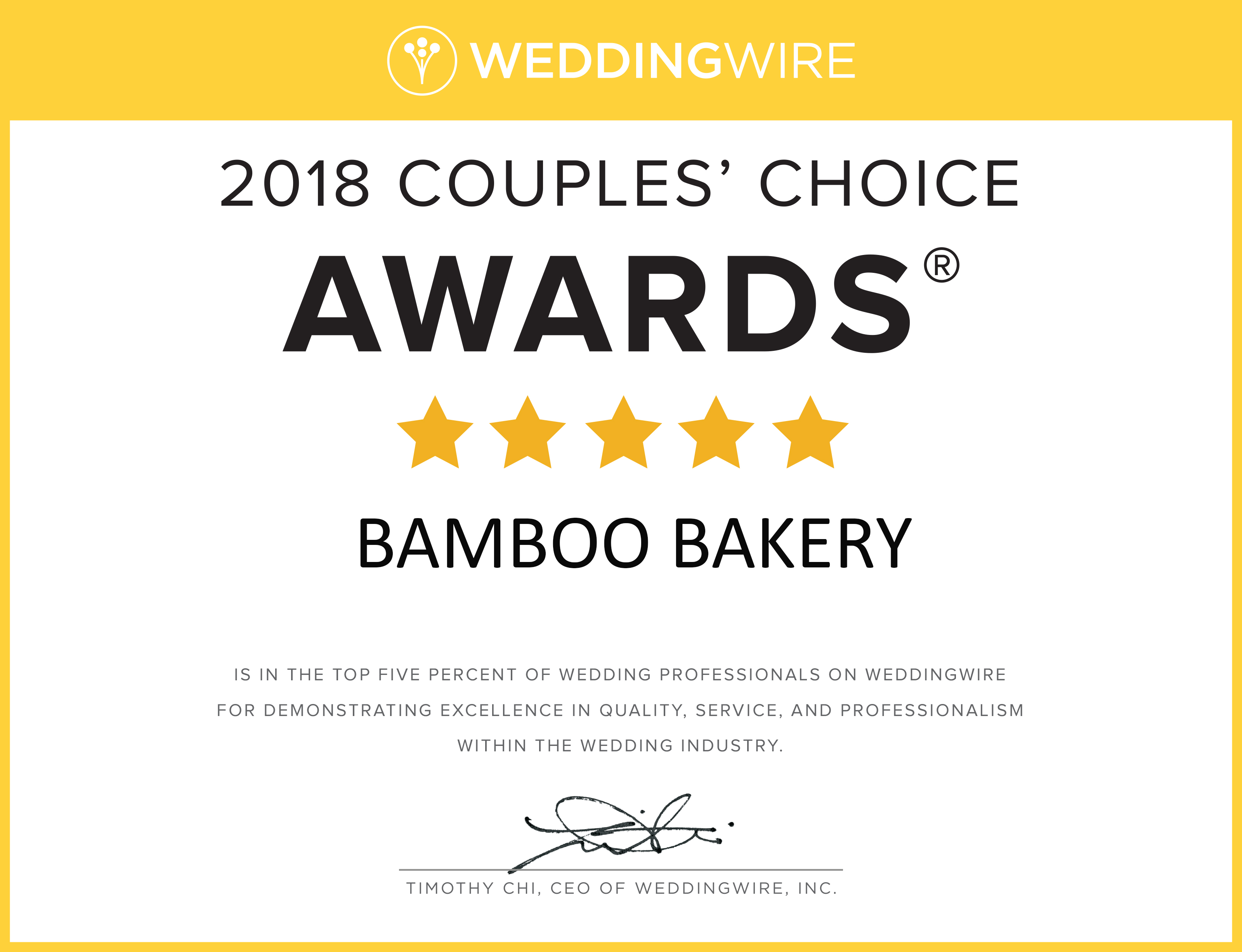 2018 weddingwire award